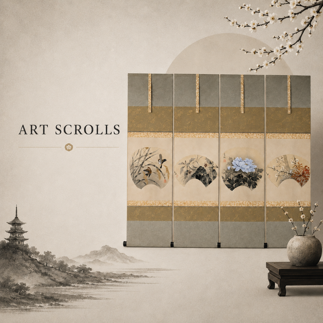 image of a hanging scroll in a japanese environment
