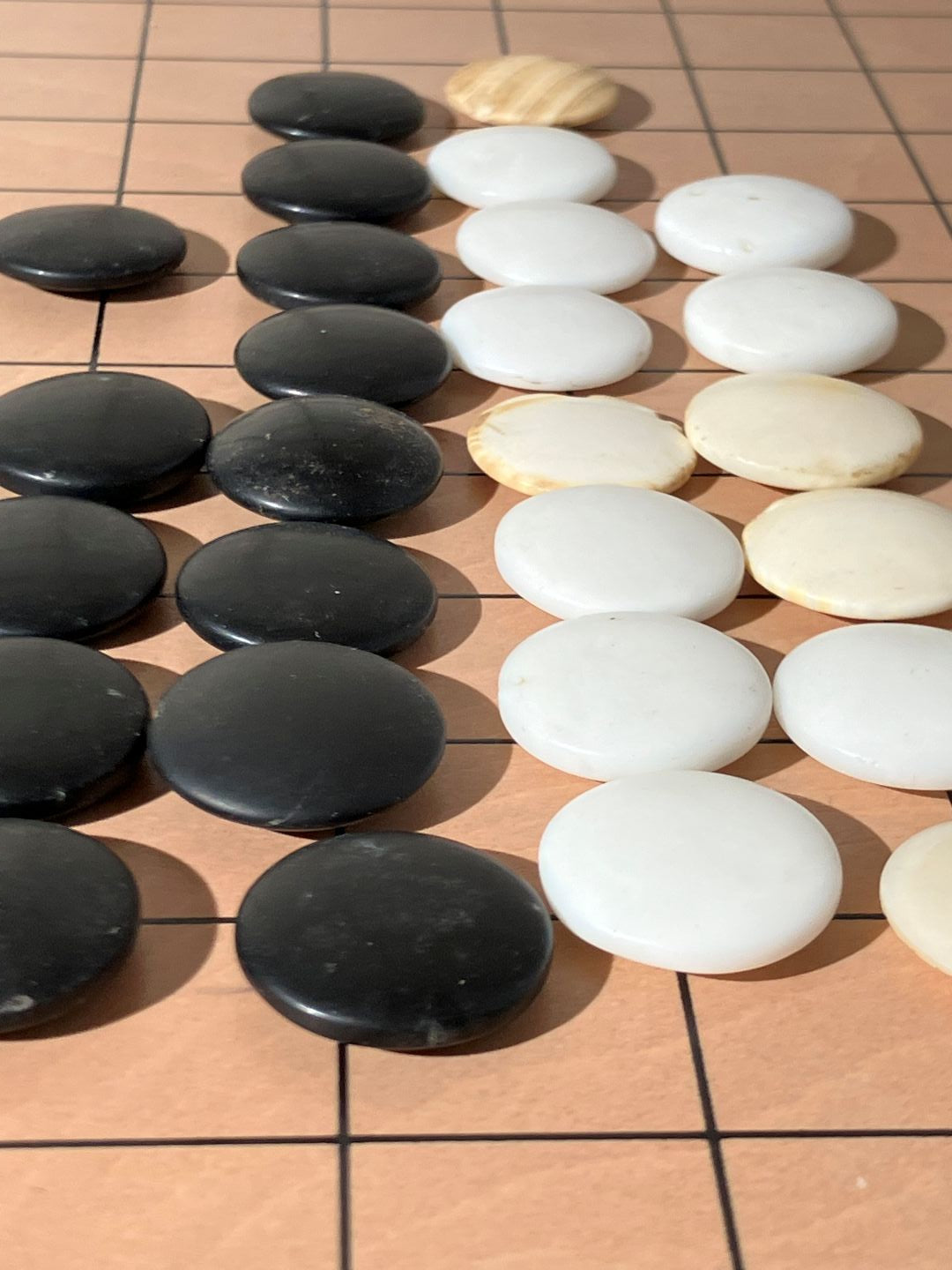 tiles on a go board game