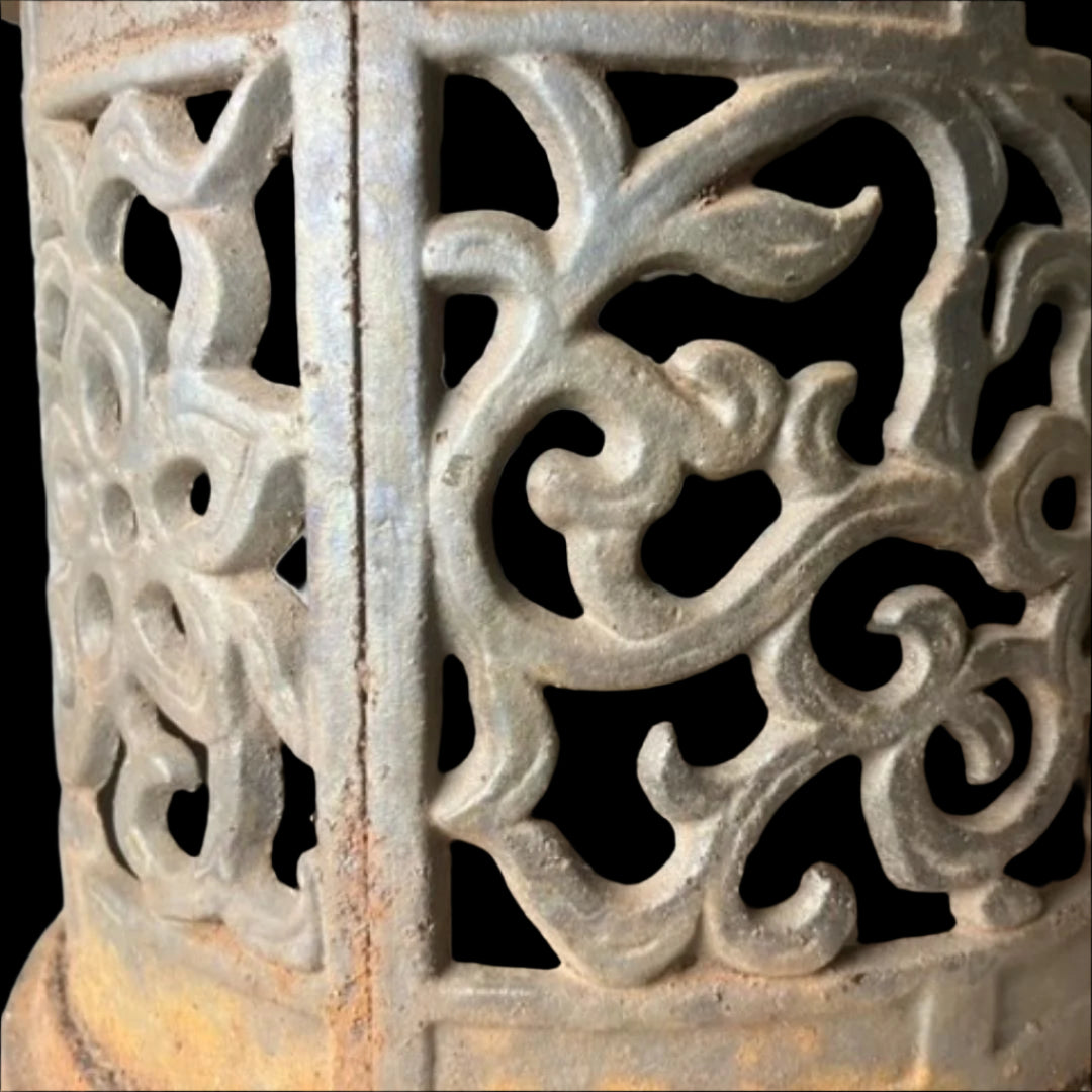 Vintage Japanese cast iron Temple Lantern