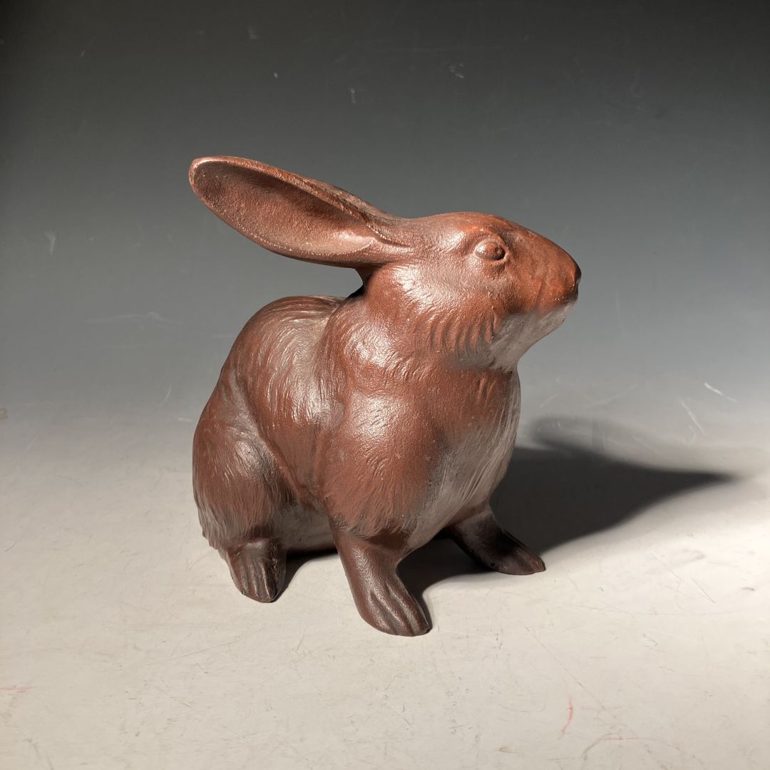 rabbit in a grey room