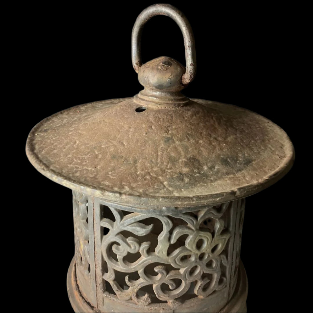 Vintage Japanese cast iron Temple Lantern