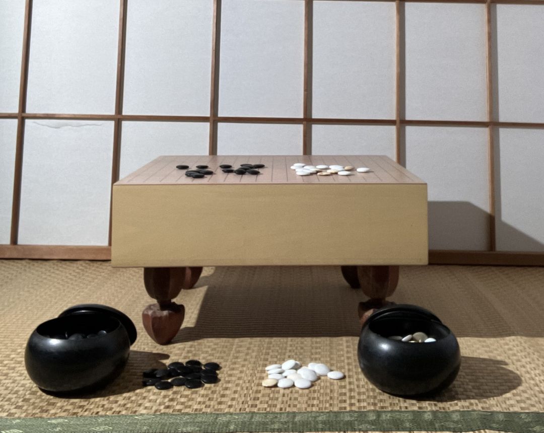 go game board inside a japanese room